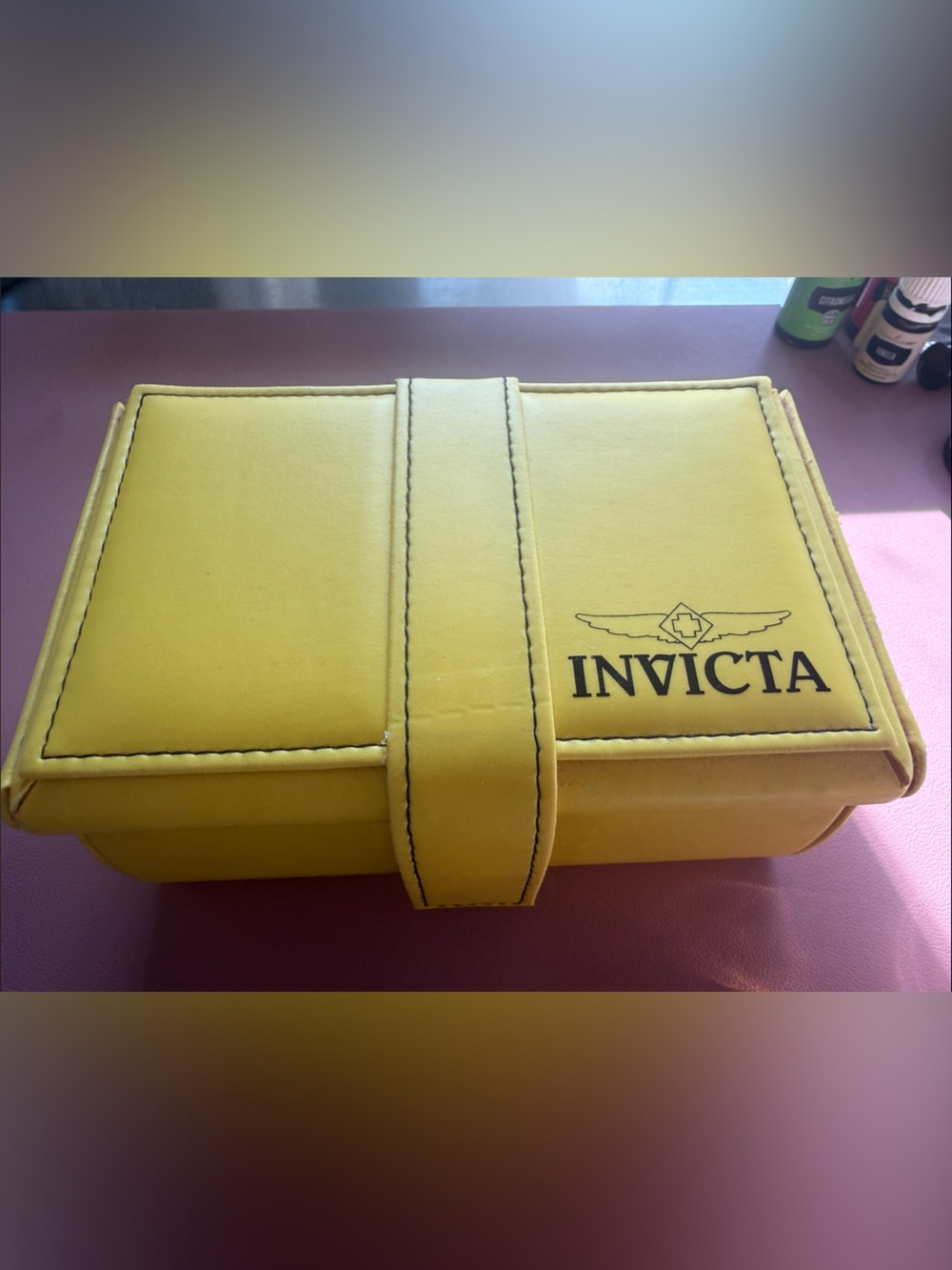 Invicta Yellow Leather Travel Watch Case
